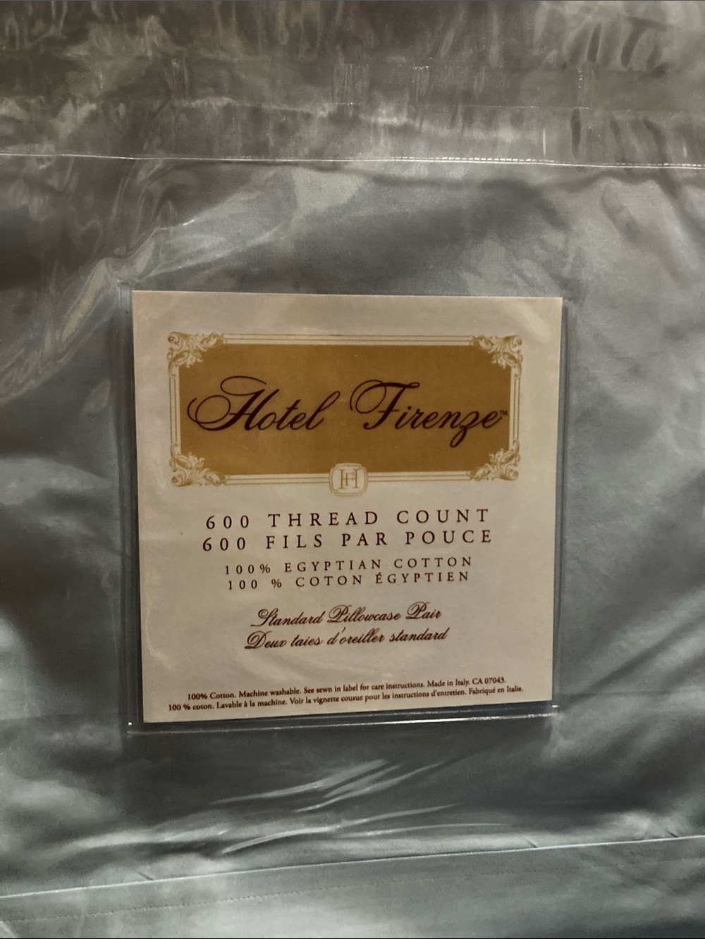 600 Thread Count Egyptian Cotton Pillowcase - Silver